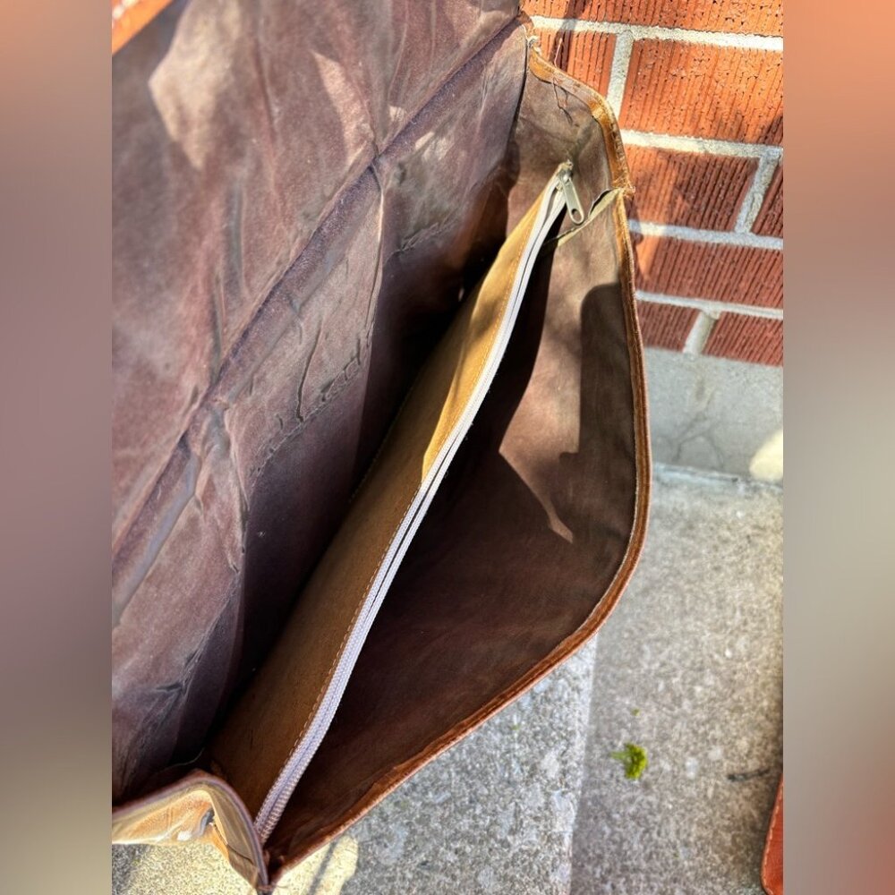 Antique Vintage Leather Briefcase - Picture 4 of 4